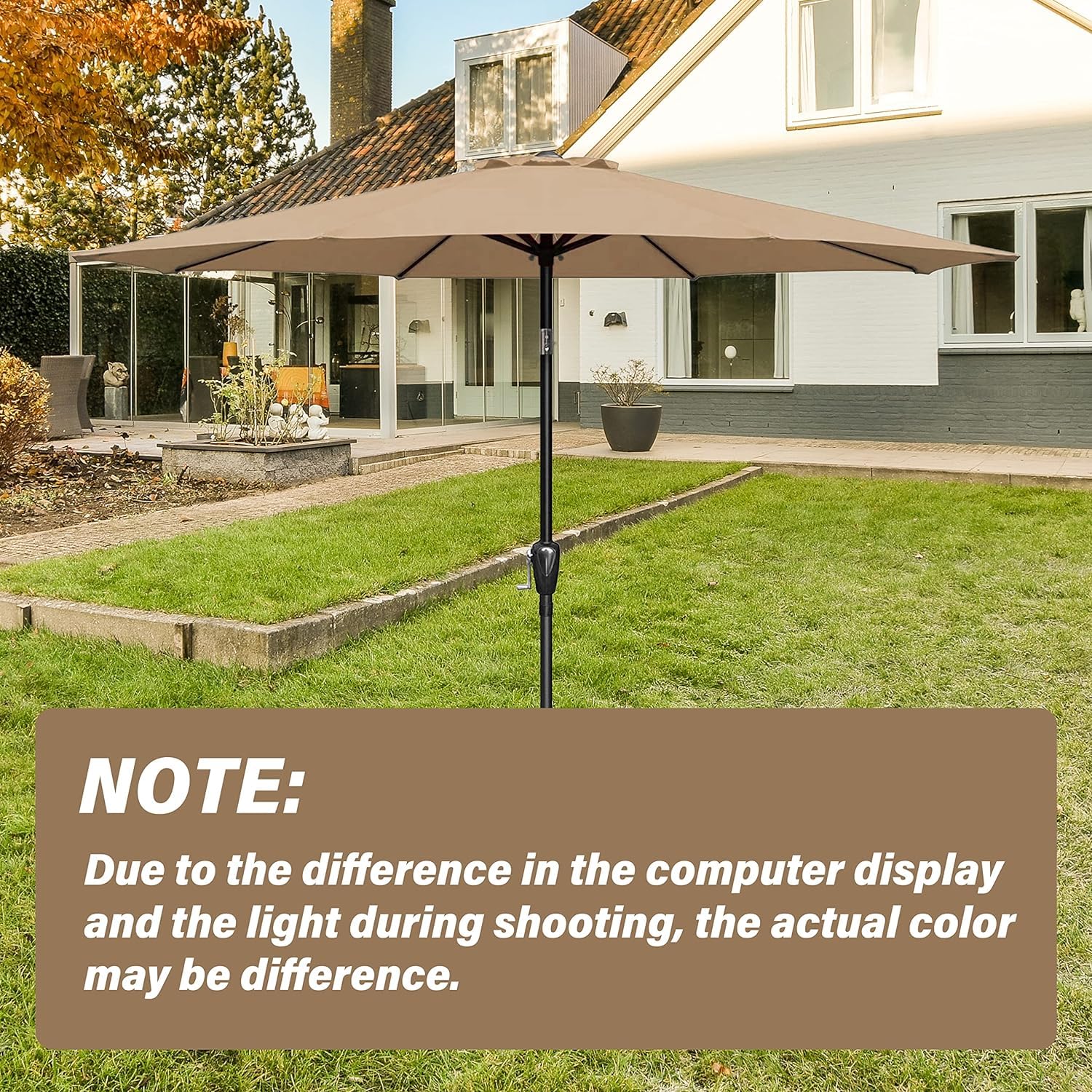 Simple Deluxe 9' Patio Umbrella Replacement Canopy in a garden setting