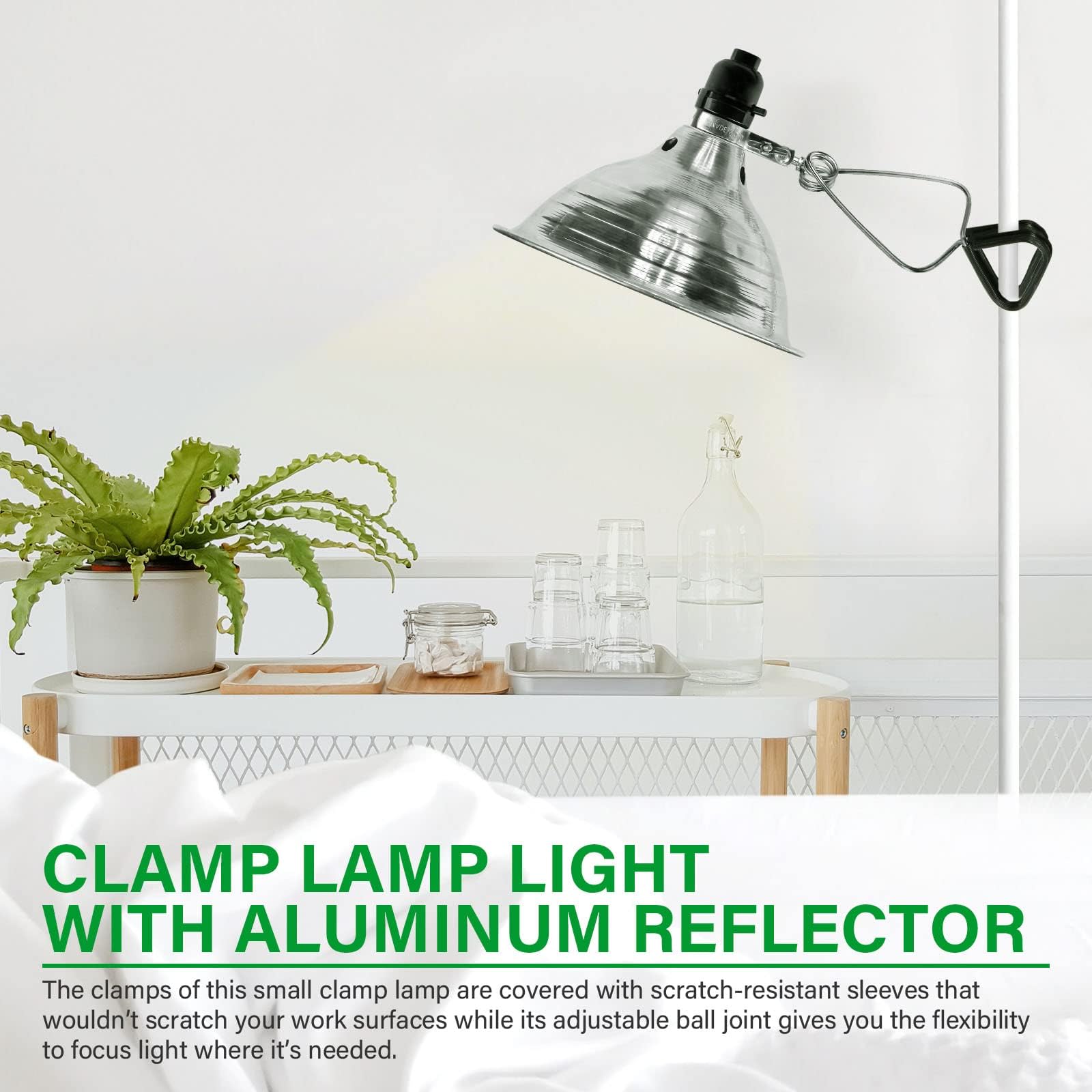 Simple Deluxe Clamp Light packaging and contents