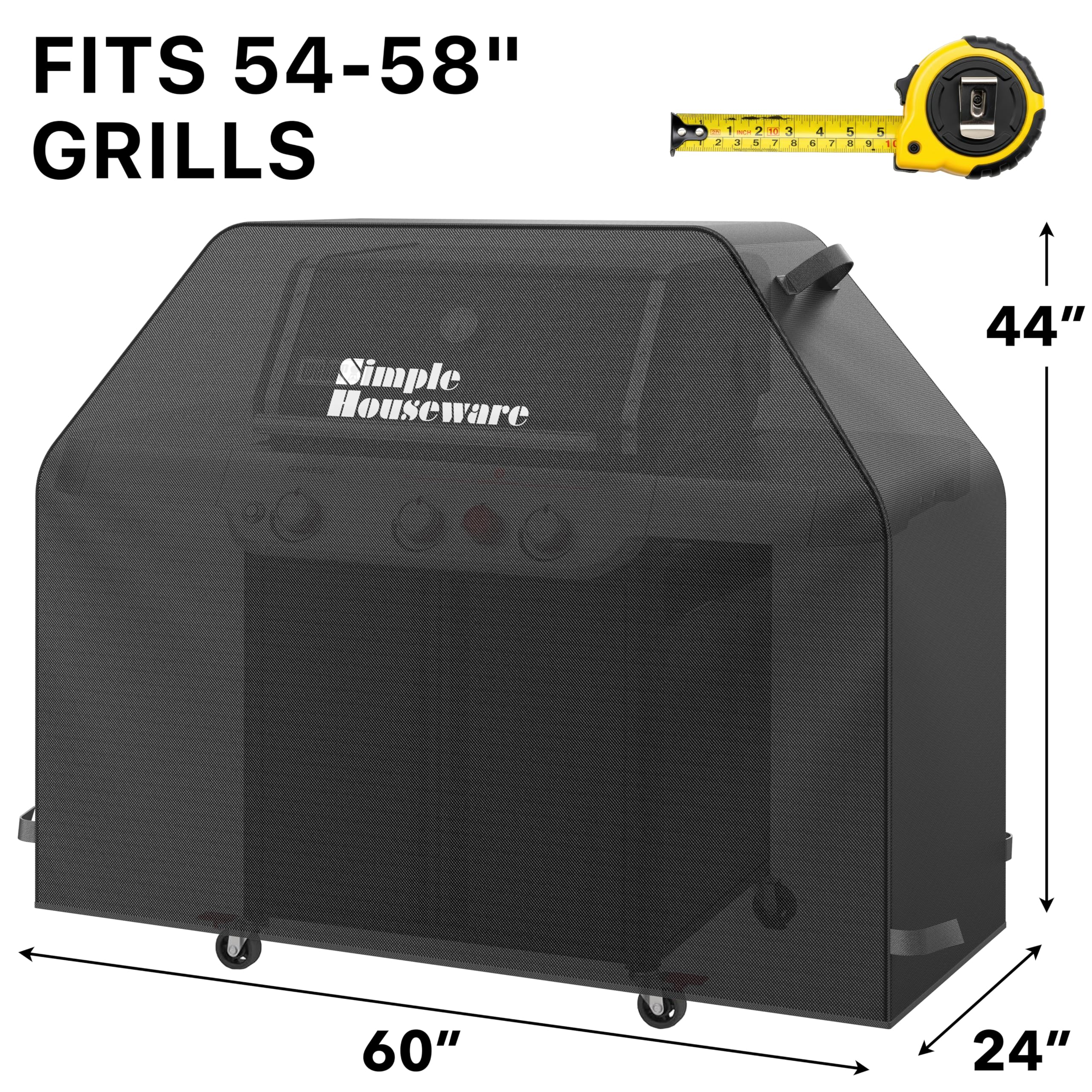 Simple Houseware 60-inch BBQ Grill Cover side view with handles