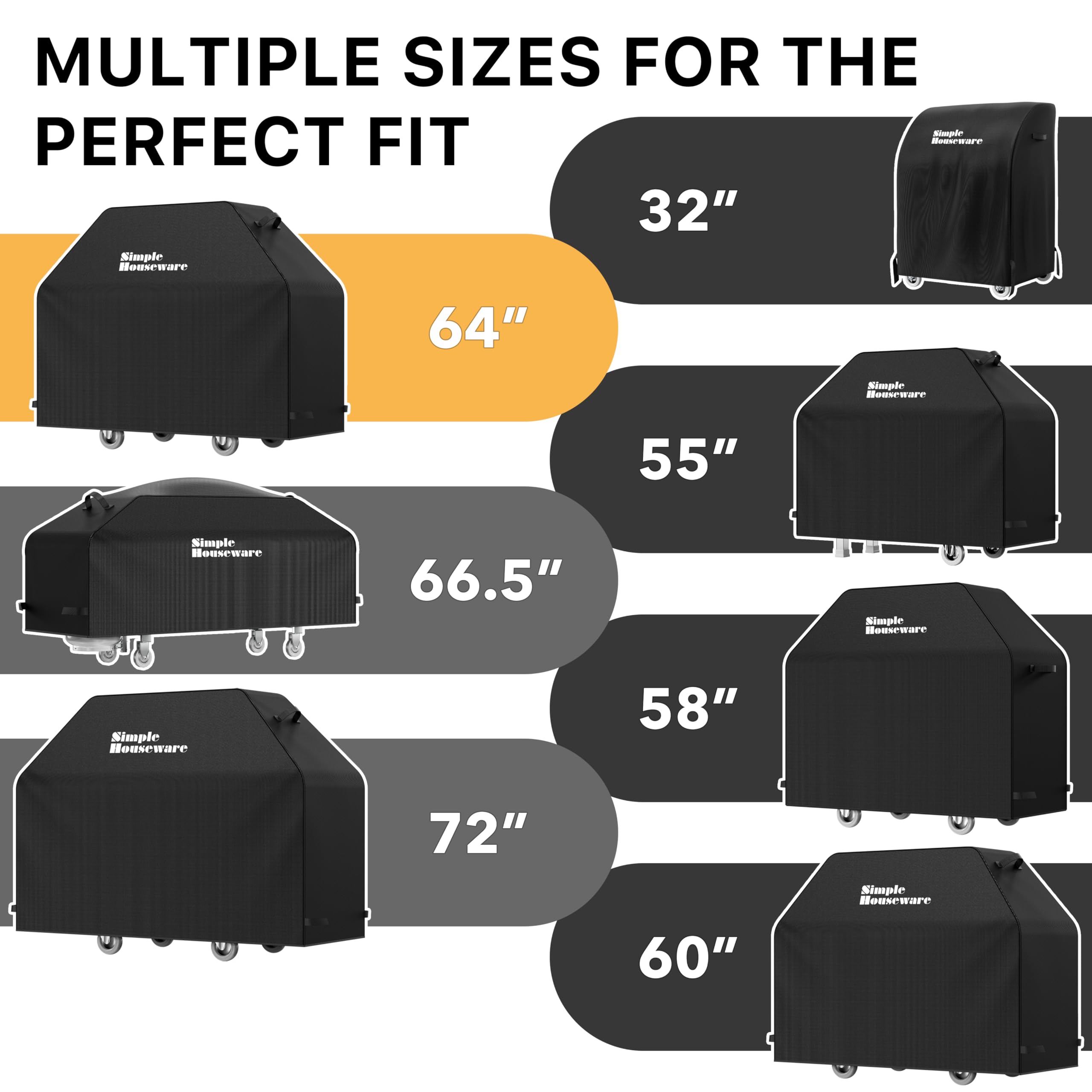 Simple Houseware BBQ grill cover in black color