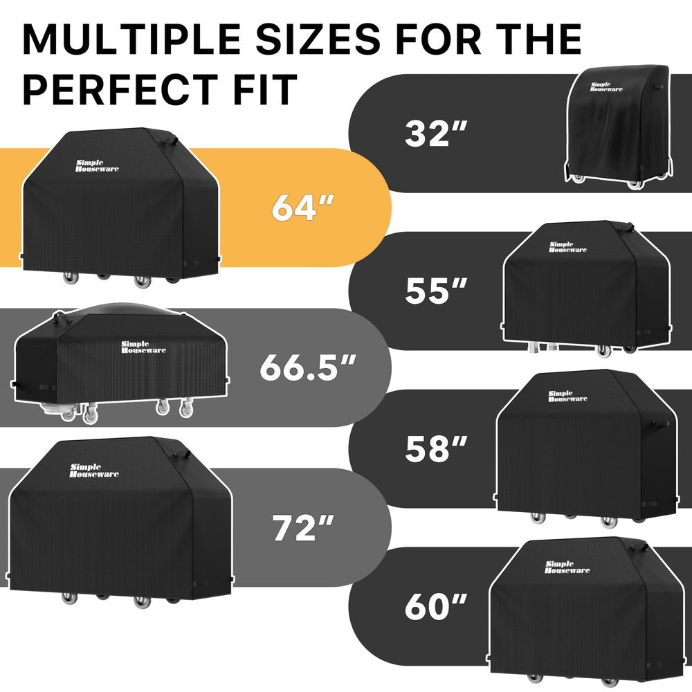 Simple Houseware BBQ grill cover in black color