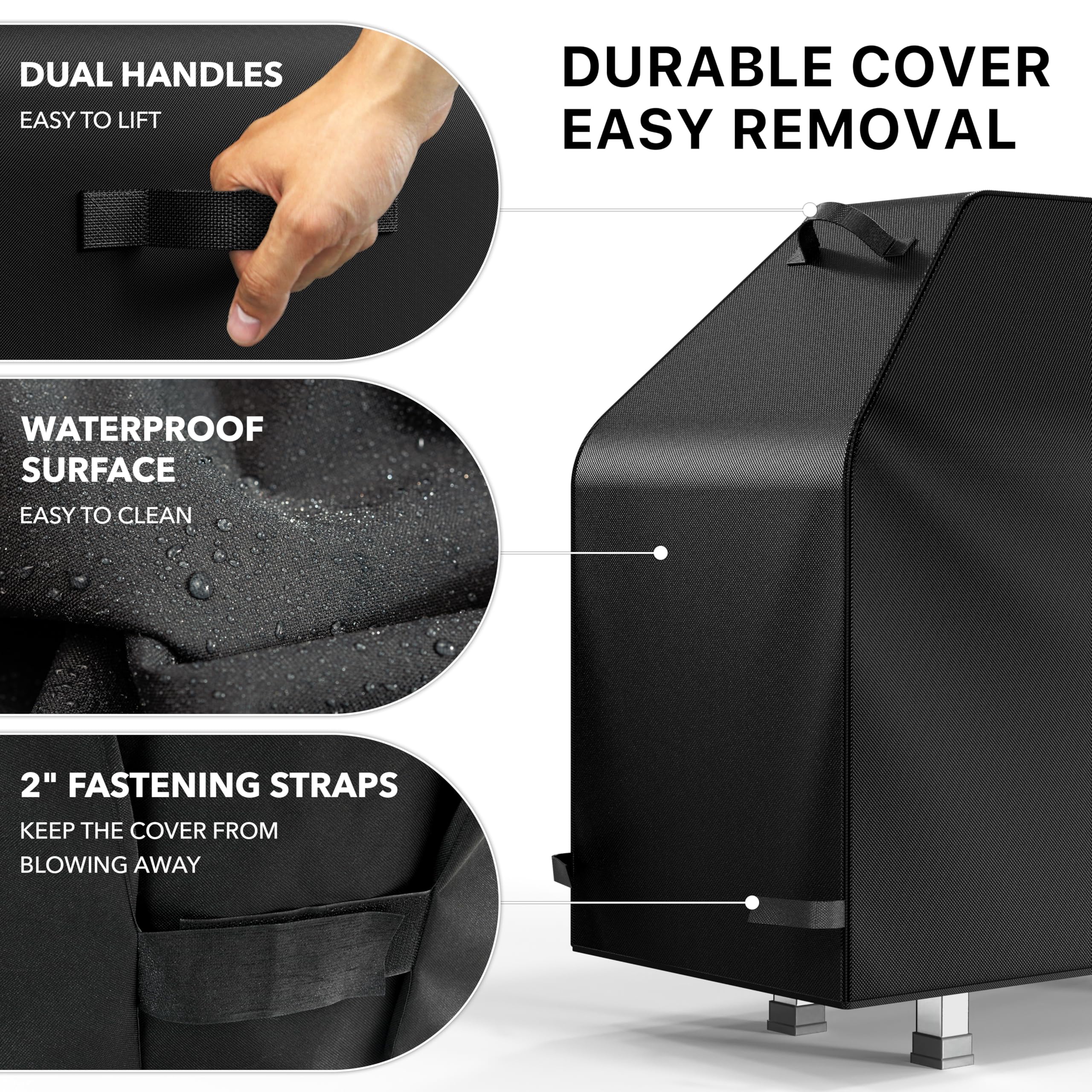 Simple Houseware BBQ Grill Cover laid flat on a patio