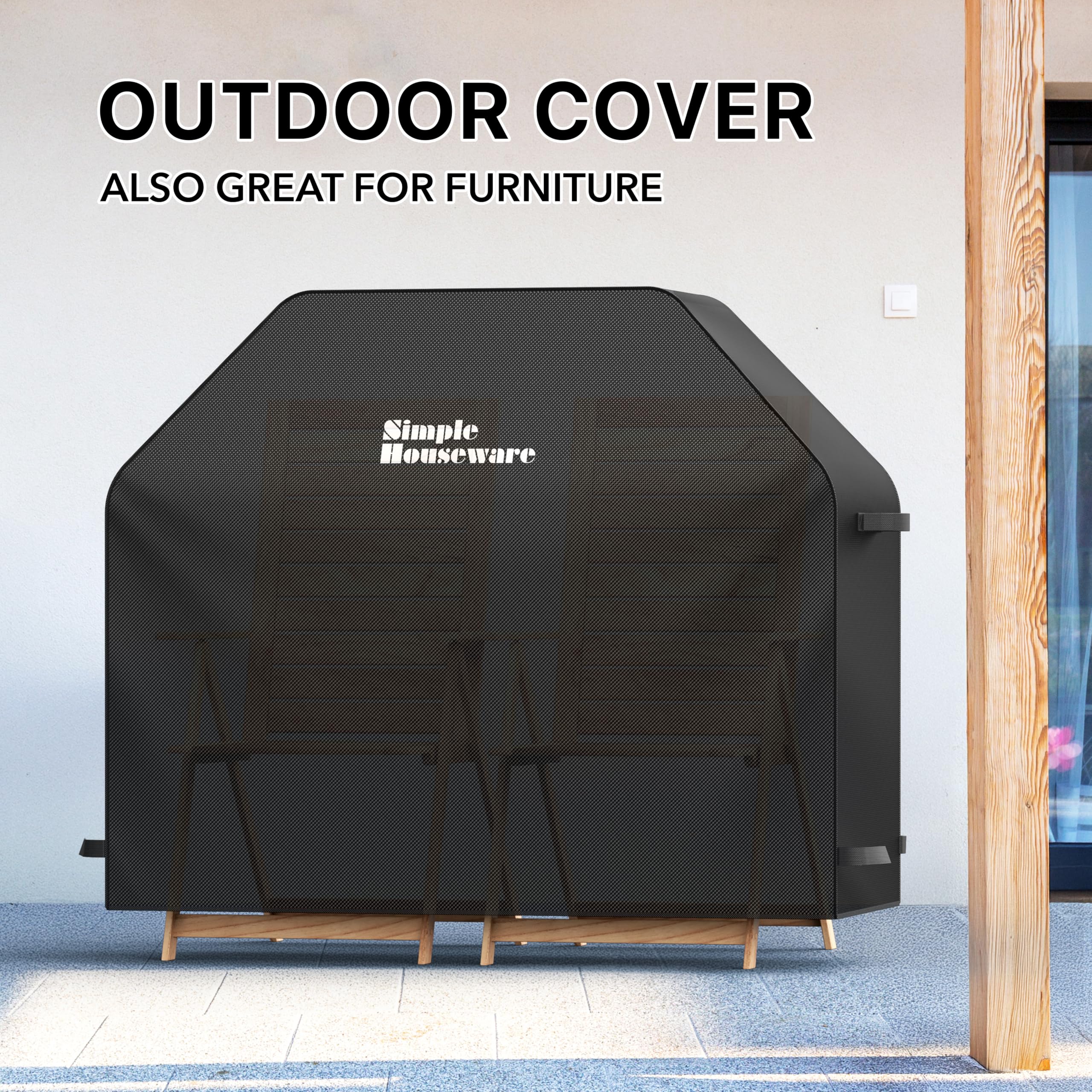Simple Houseware BBQ Grill Cover packed for shipping