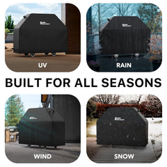 Simple Houseware BBQ grill cover secured with fastening straps