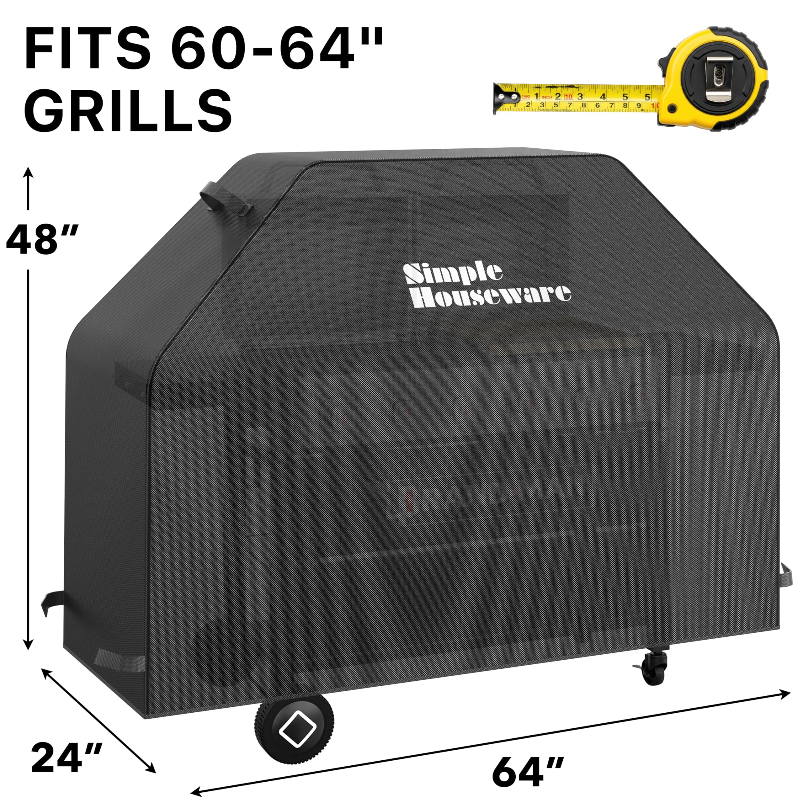 Simple Houseware BBQ grill cover showing durable 600D polyester material