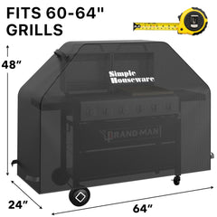Simple Houseware BBQ grill cover showing durable 600D polyester material