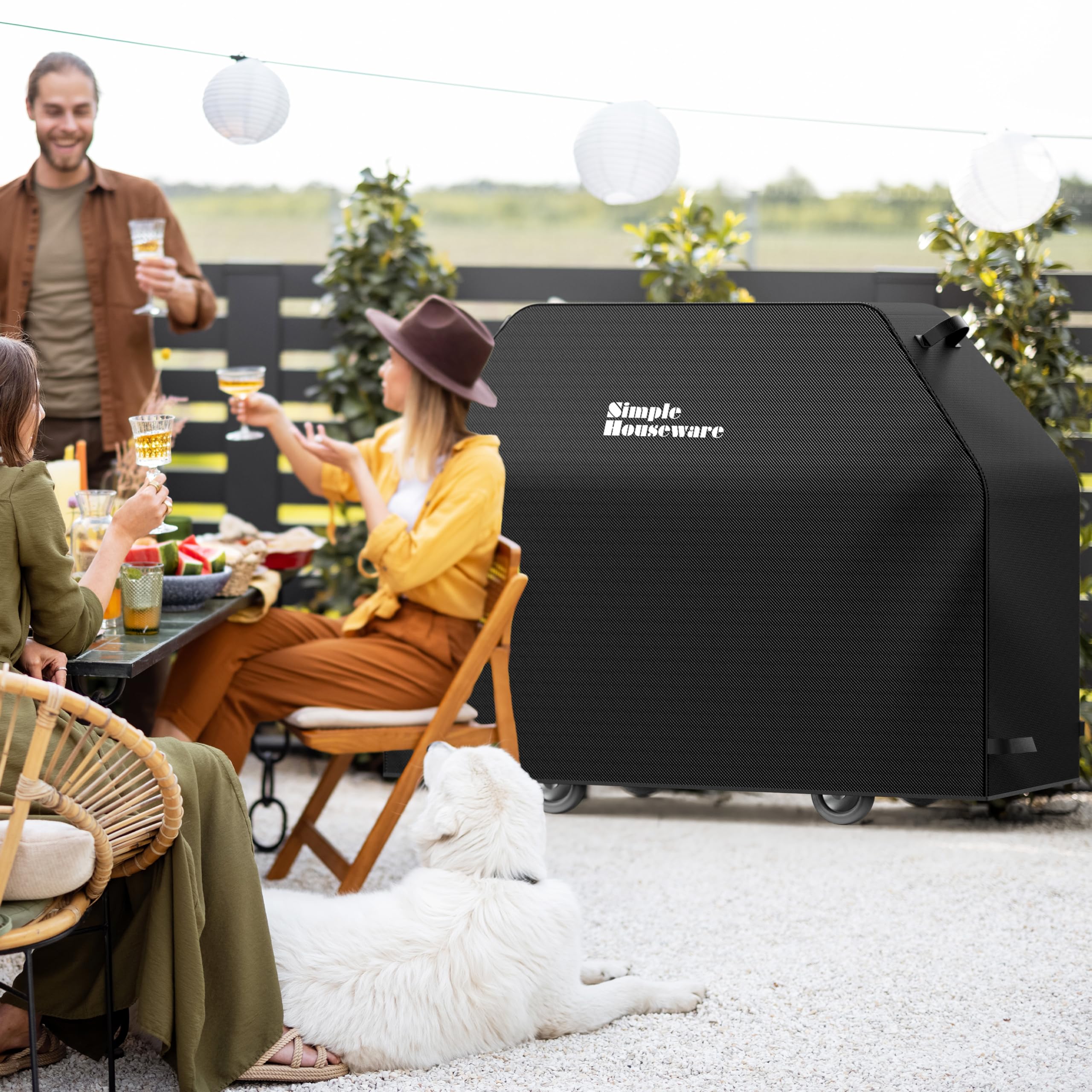 Simple Houseware grill cover dimensions displayed