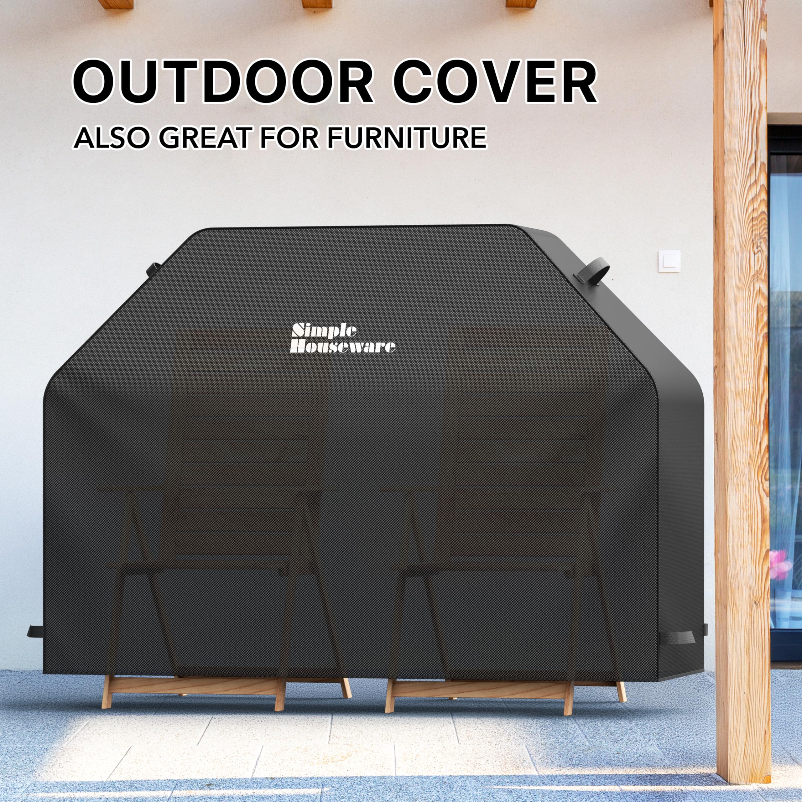 Simple Houseware Heavy-Duty BBQ Grill Cover packaged