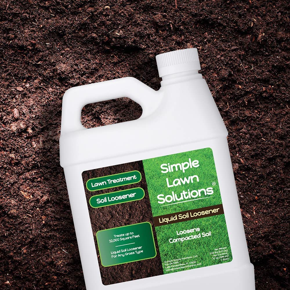 Simple Lawn Solutions Liquid Soil Loosener with grass before and after application
