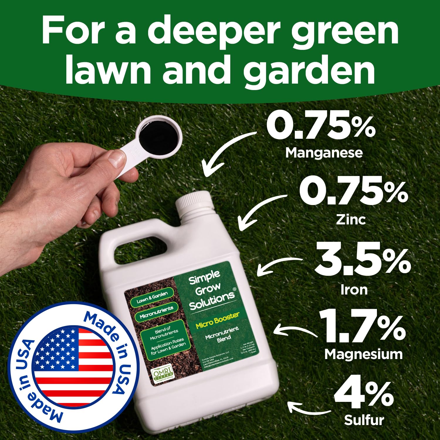 Simple Lawn Solutions Micronutrient Formula being applied with a hose-end sprayer