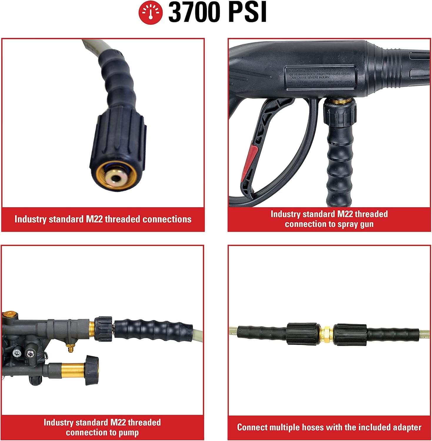 SIMPSON 25ft MorFlex Pressure Washer Hose side view