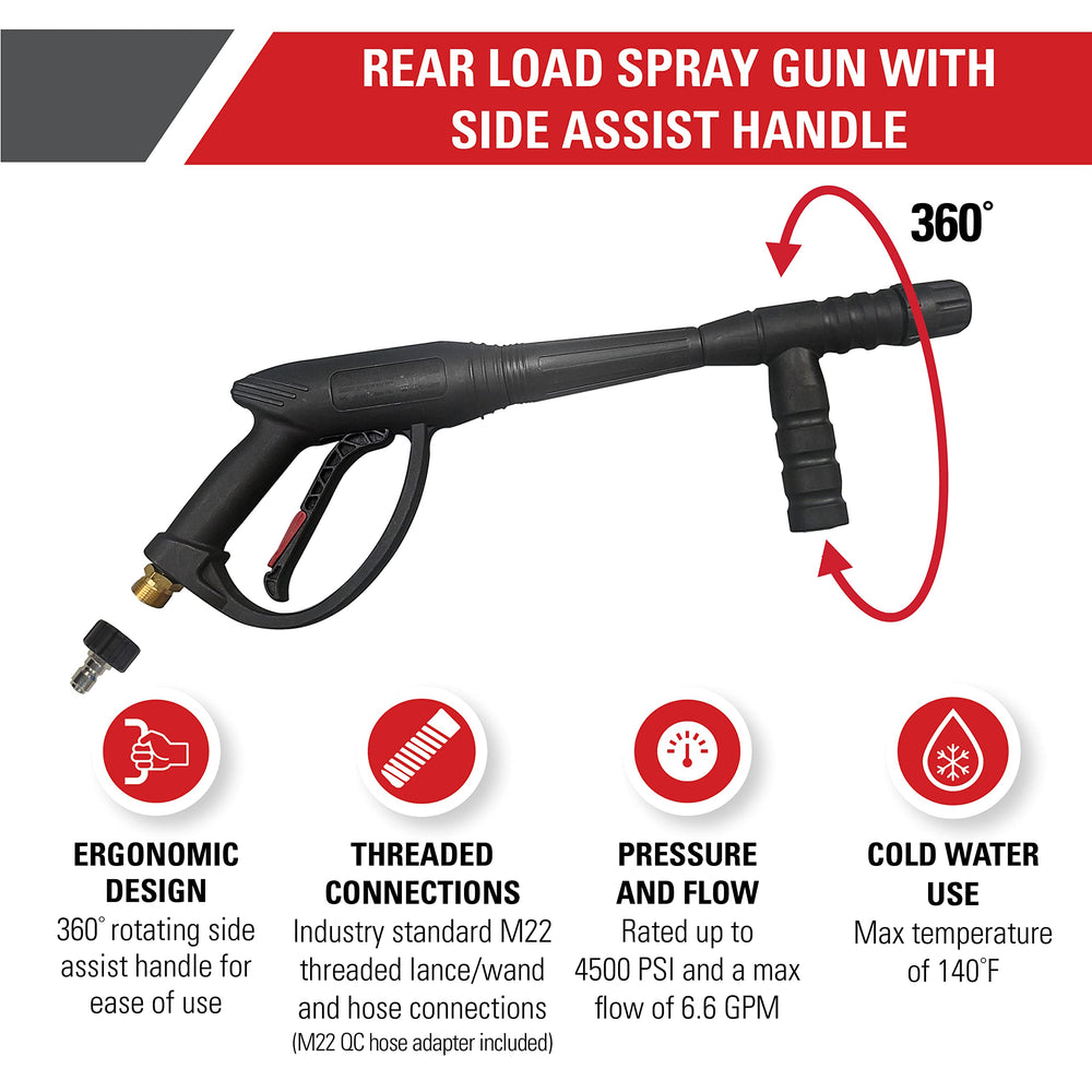 SIMPSON Pressure Washer Gun side view with ergonomic handle