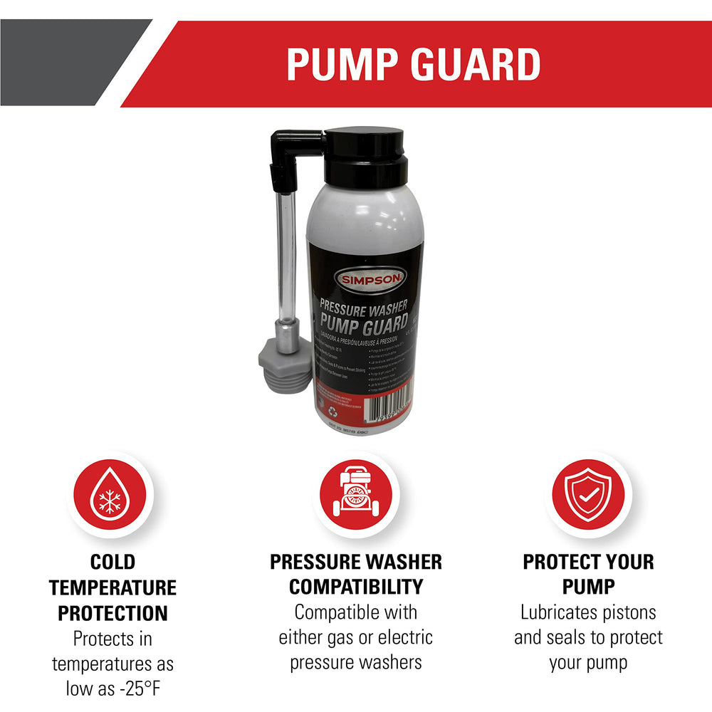 SIMPSON Pump Guard can with instructions and safety warnings