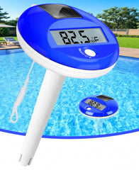 Sinbyuer Solar Digital Pool Thermometer front view, dark blue