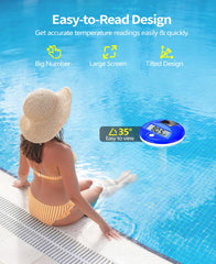 Sinbyuer Solar Pool Thermometer floating in water