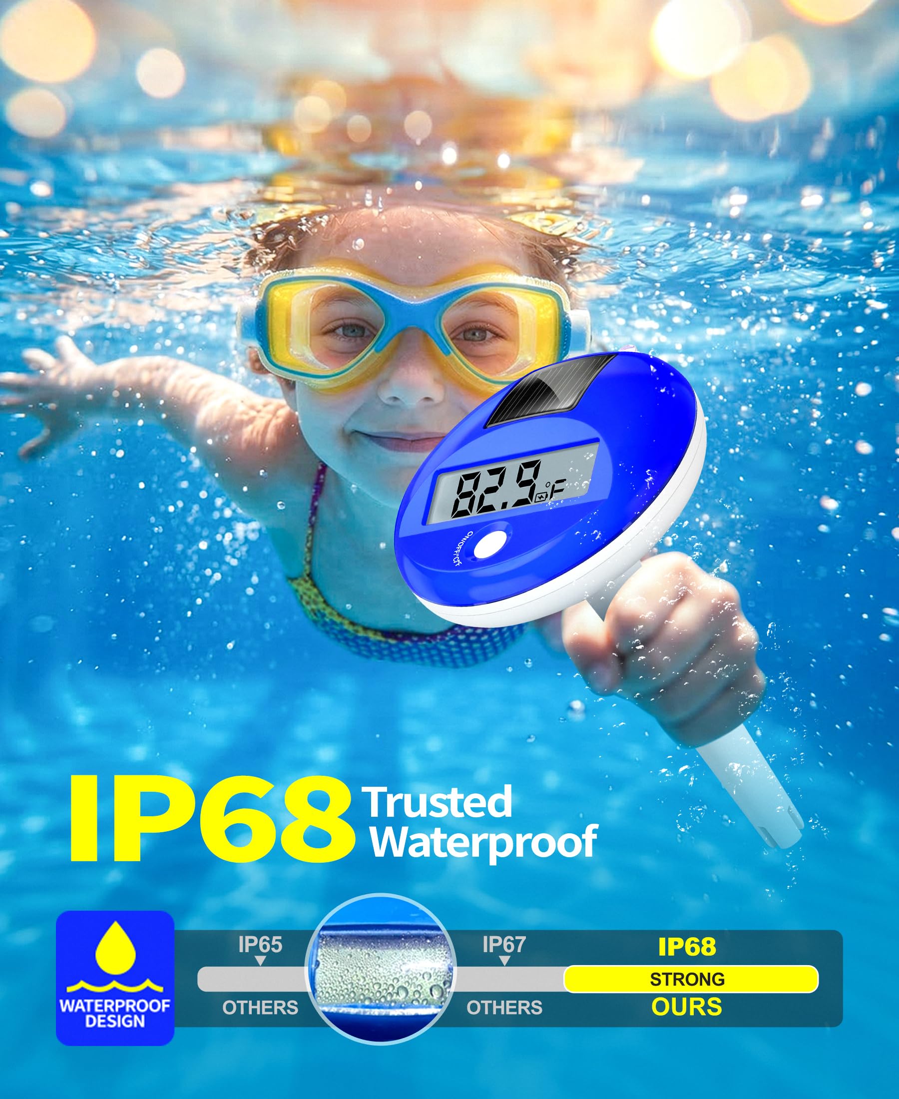 Sinbyuer Solar Pool Thermometer with attached rope