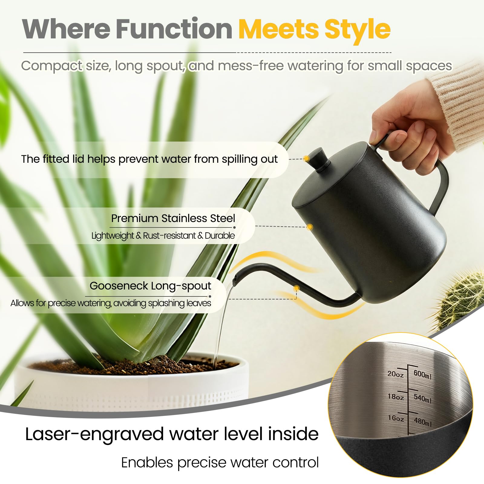 Sincengel grey glass plant mister side view