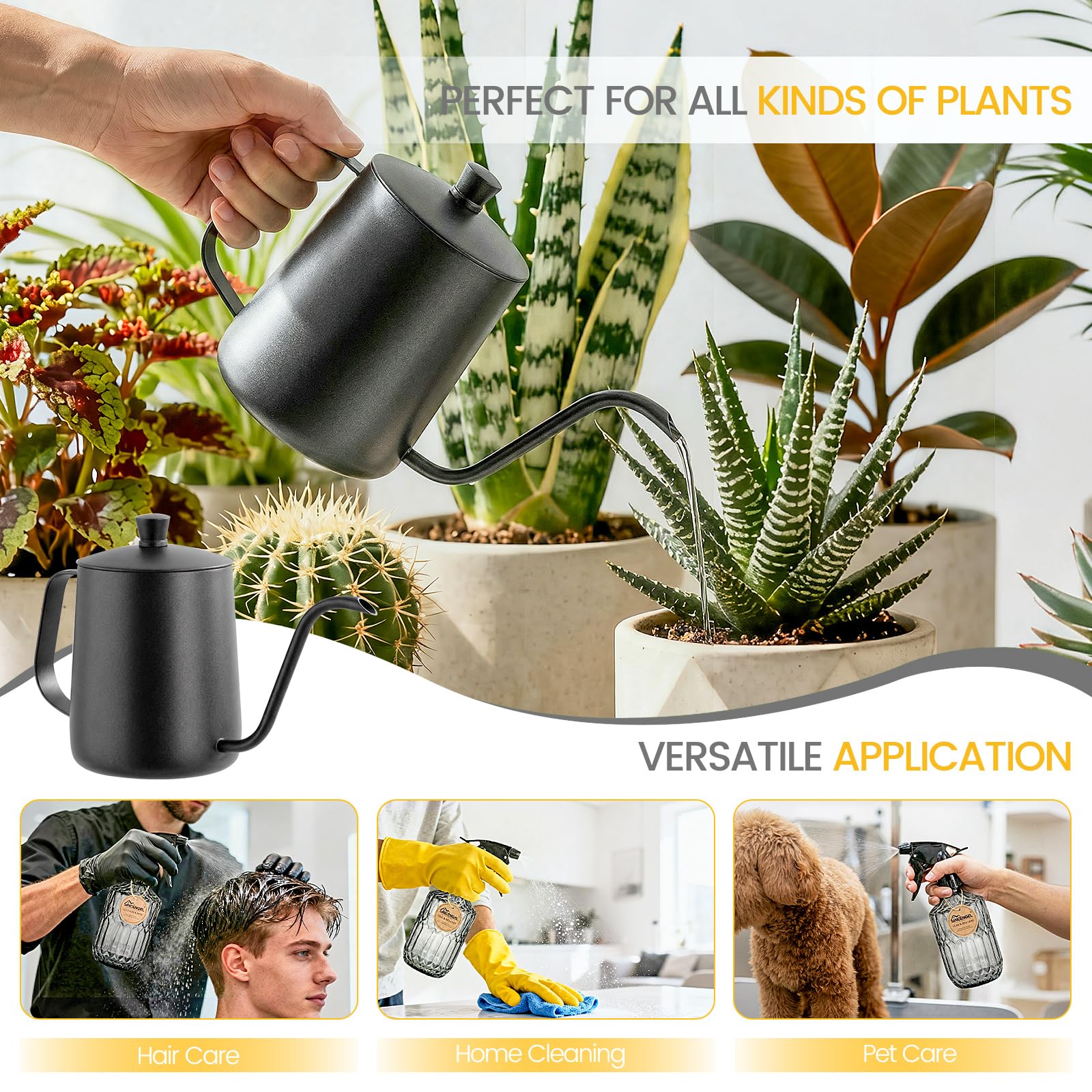 Sincengel watering can and mister set on table