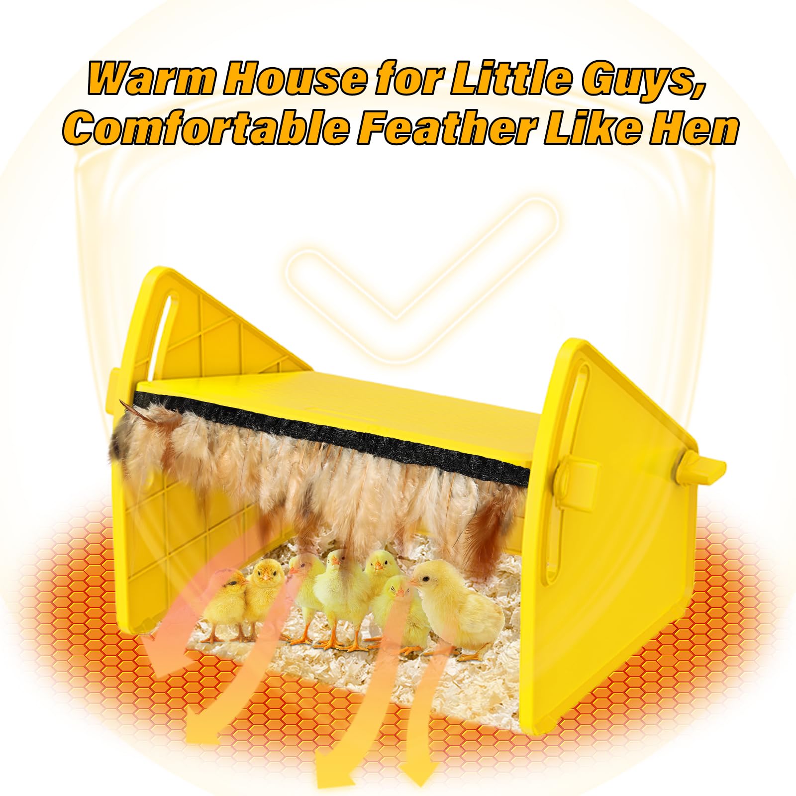 Sindarhor Chick Brooder Heater Plate with chicks underneath for warmth