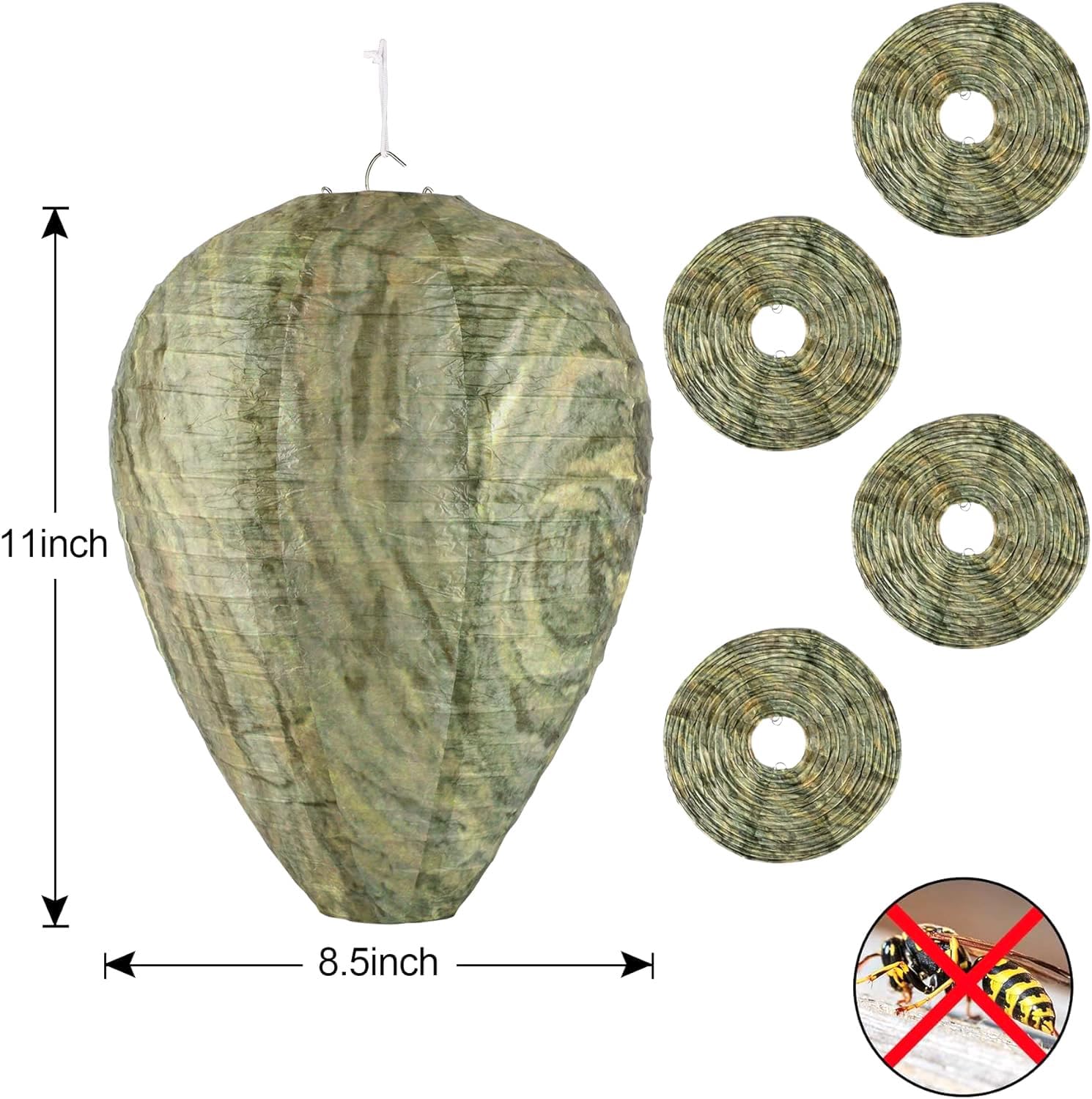 Single DECYOOL wasp nest decoy measuring 8.5 inches in diameter