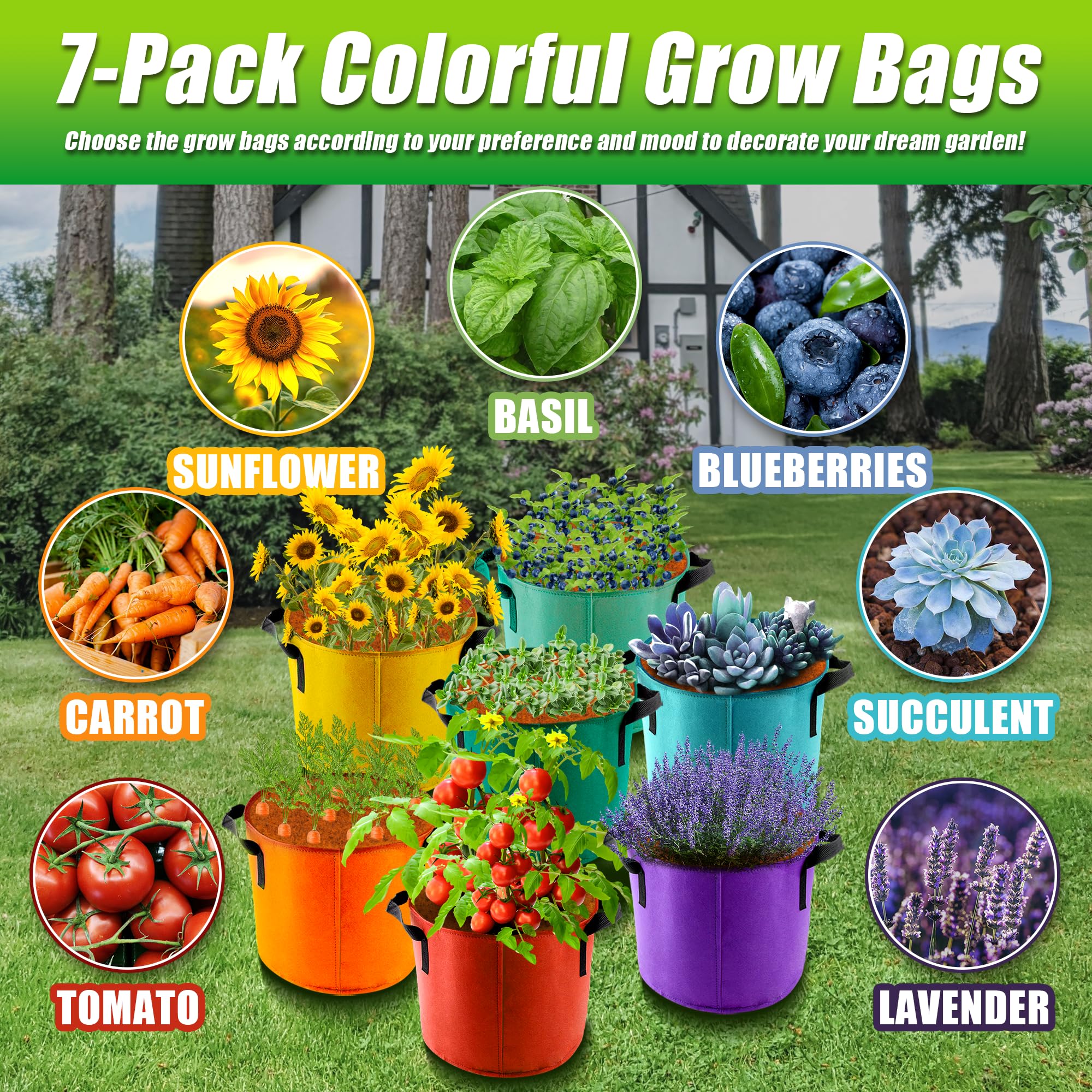 Sinimaka 10 Gallon Grow Bags stacked for storage