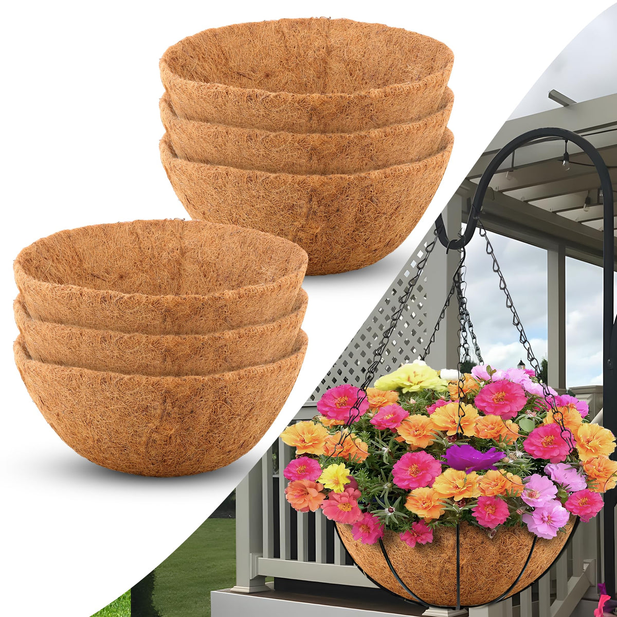 Sinimaka 14 Inch Coco Liners pack of 6 front view