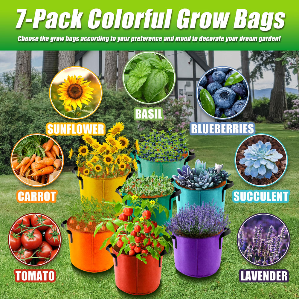Sinimaka 5 Gallon Grow Bags with vibrant colors