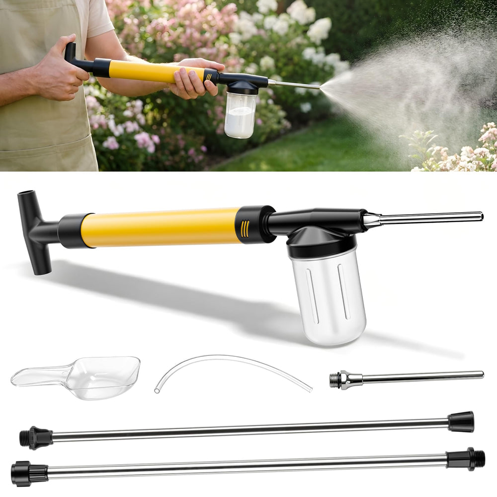 Sinoome Adjustable Powder Duster with 4 FT extension pole in yellow