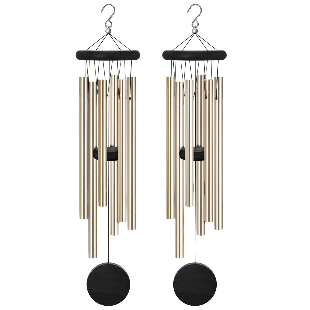 SIONMYTF Memorial Wind Chimes front view with bronze tubes