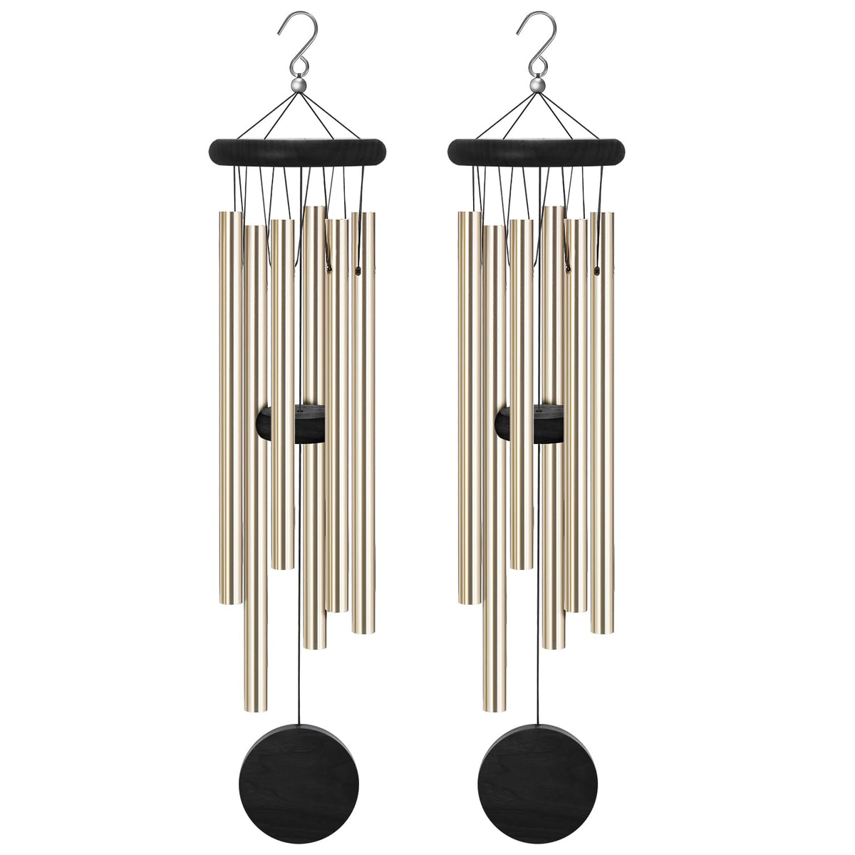 SIONMYTF Memorial Wind Chimes front view with bronze tubes