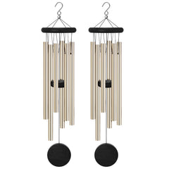 SIONMYTF Memorial Wind Chimes front view with bronze tubes
