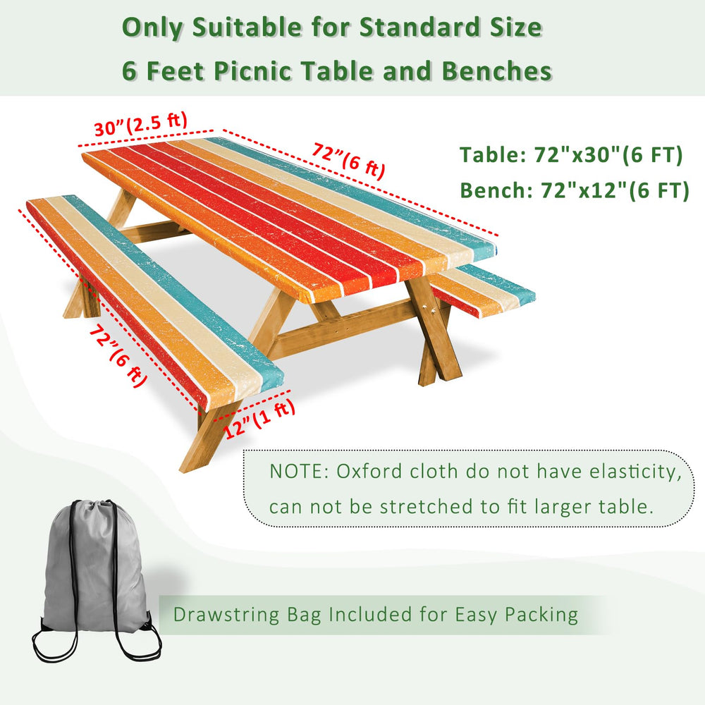 SiorVeol bench covers displayed alongside the picnic table cover