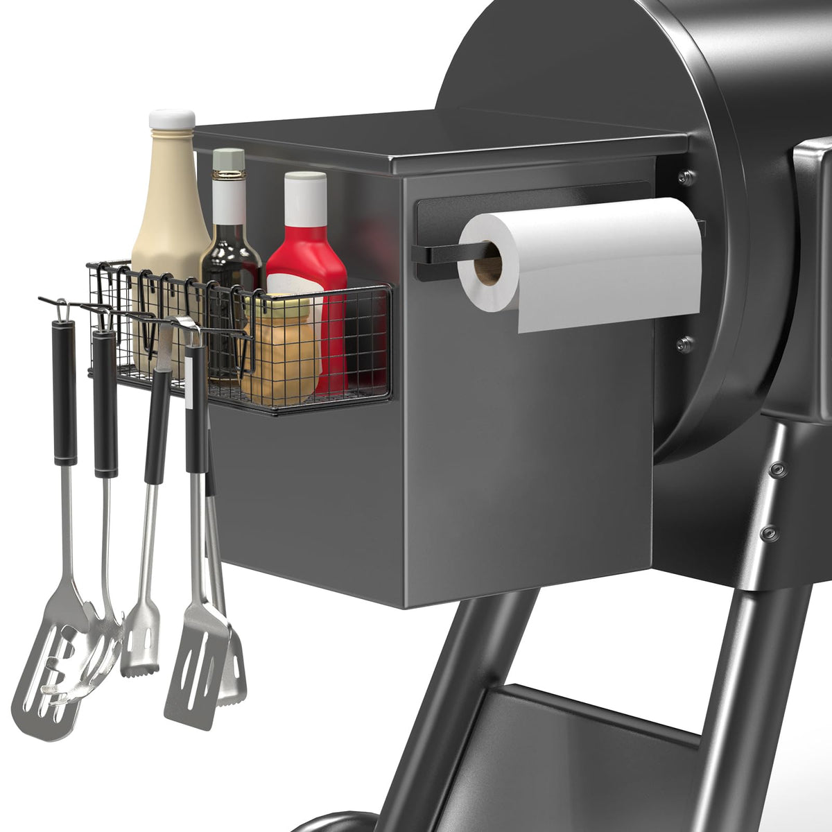 Sirozi Magnetic Storage Bin and Paper Towel Holder front view