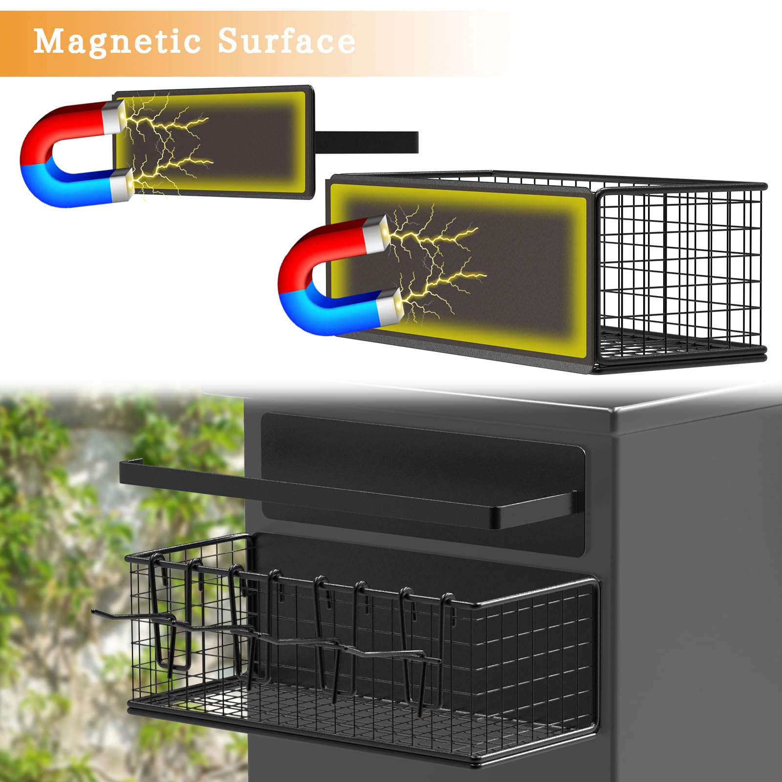Sirozi Magnetic Storage Bin attached to Traeger grill