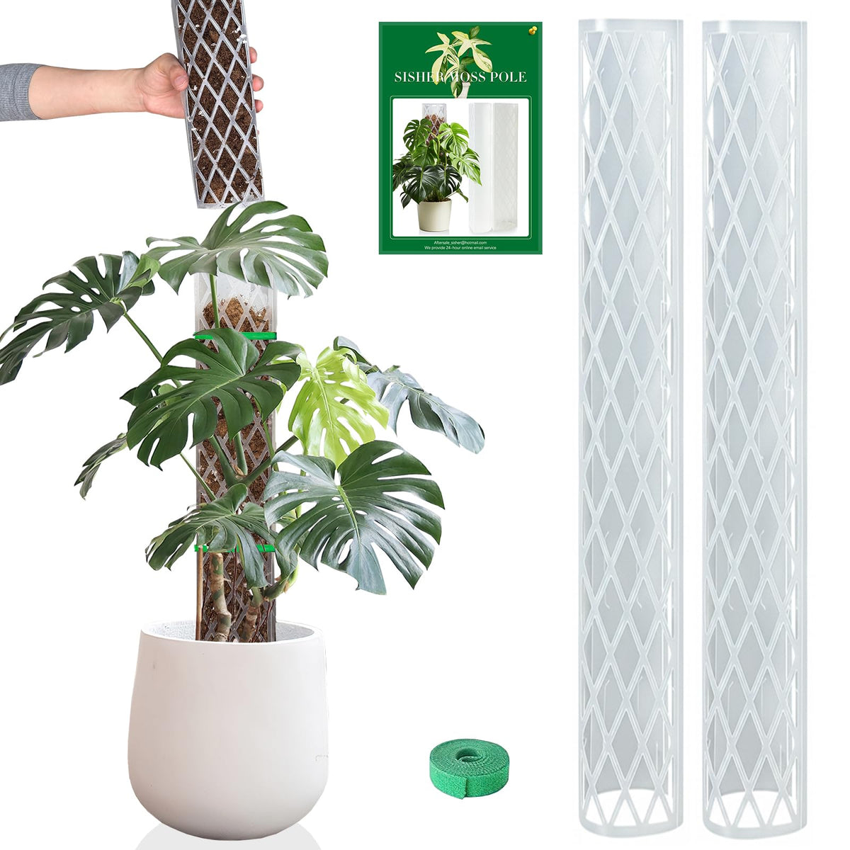 Sisher 16 Inch Plastic Moss Pole front view