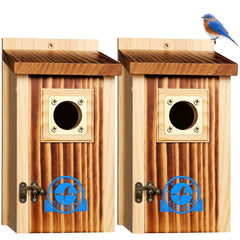 SISTERBIRD 2 Pack Bluebird House front view showing entrance hole