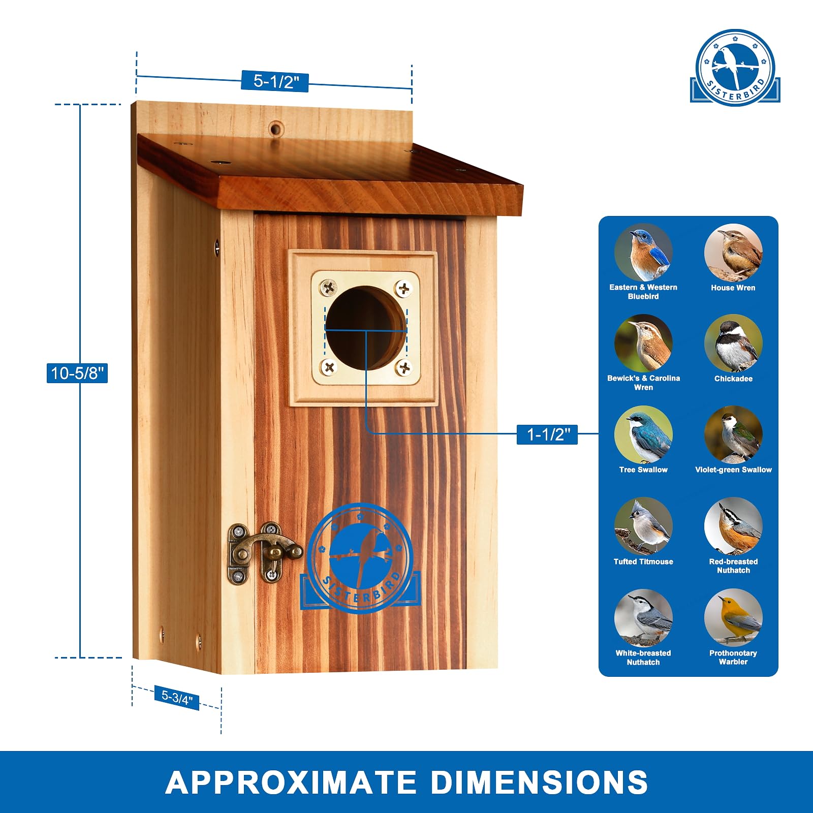 SISTERBIRD 2 Pack of wooden bluebird houses outdoors
