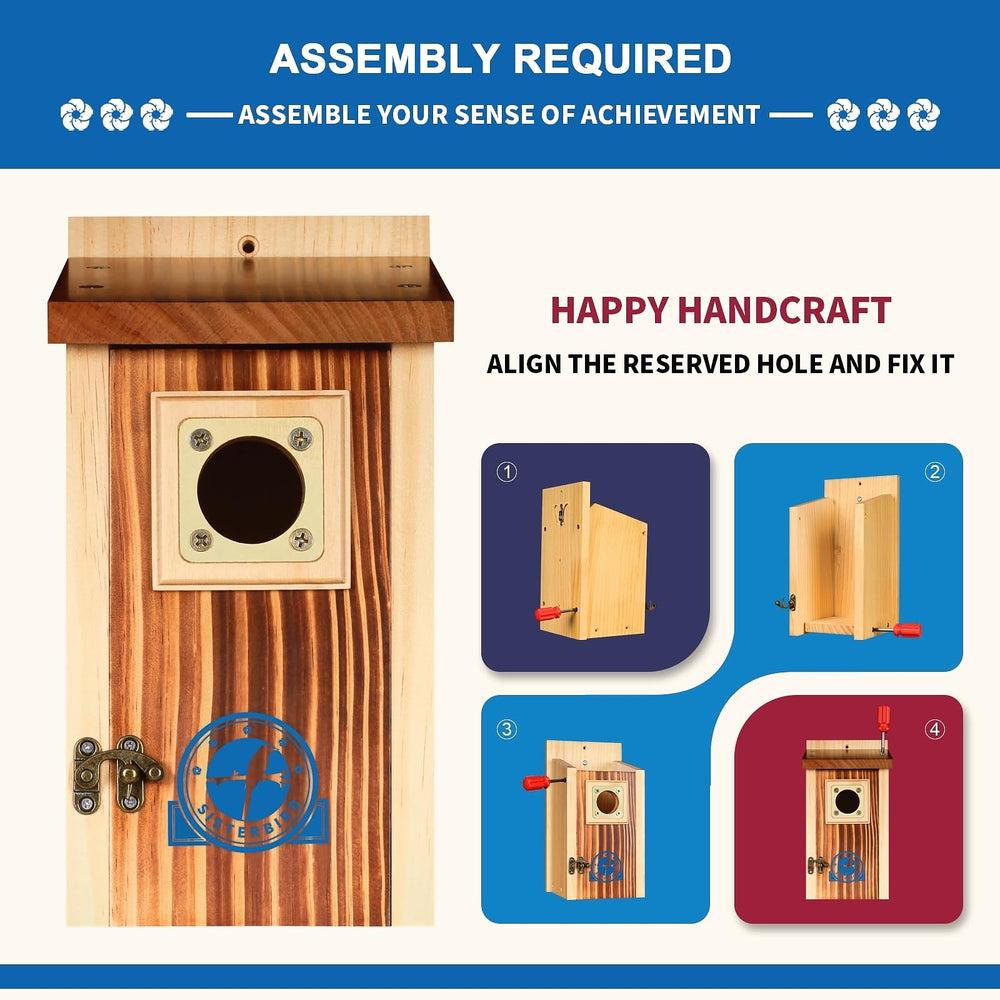 SISTERBIRD Bluebird House assembled with built-in ladder