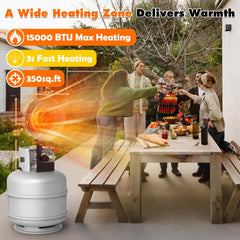 SISUPASSIE Portable Propane Heater in use at a campsite