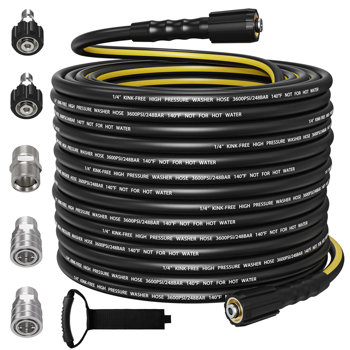 SITIMIMIL 50FT pressure washer hose in black yellow color