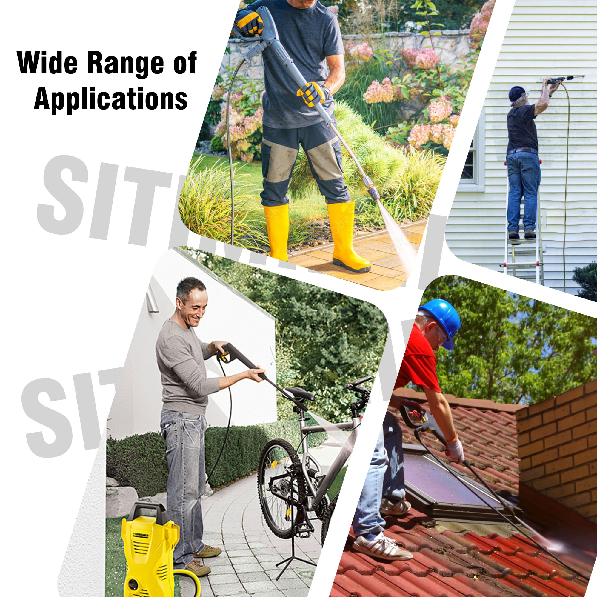 SITIMIMIL pressure washer hose highlighted on a patio