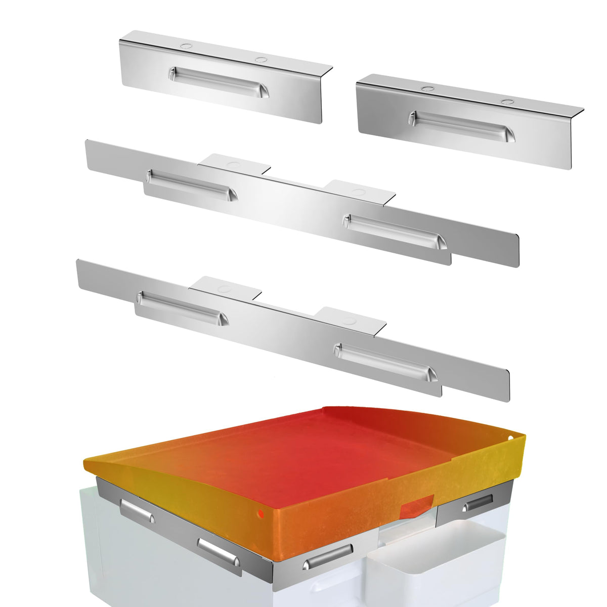 Sivsis Wind Guards for 17-inch griddles in silver, front view