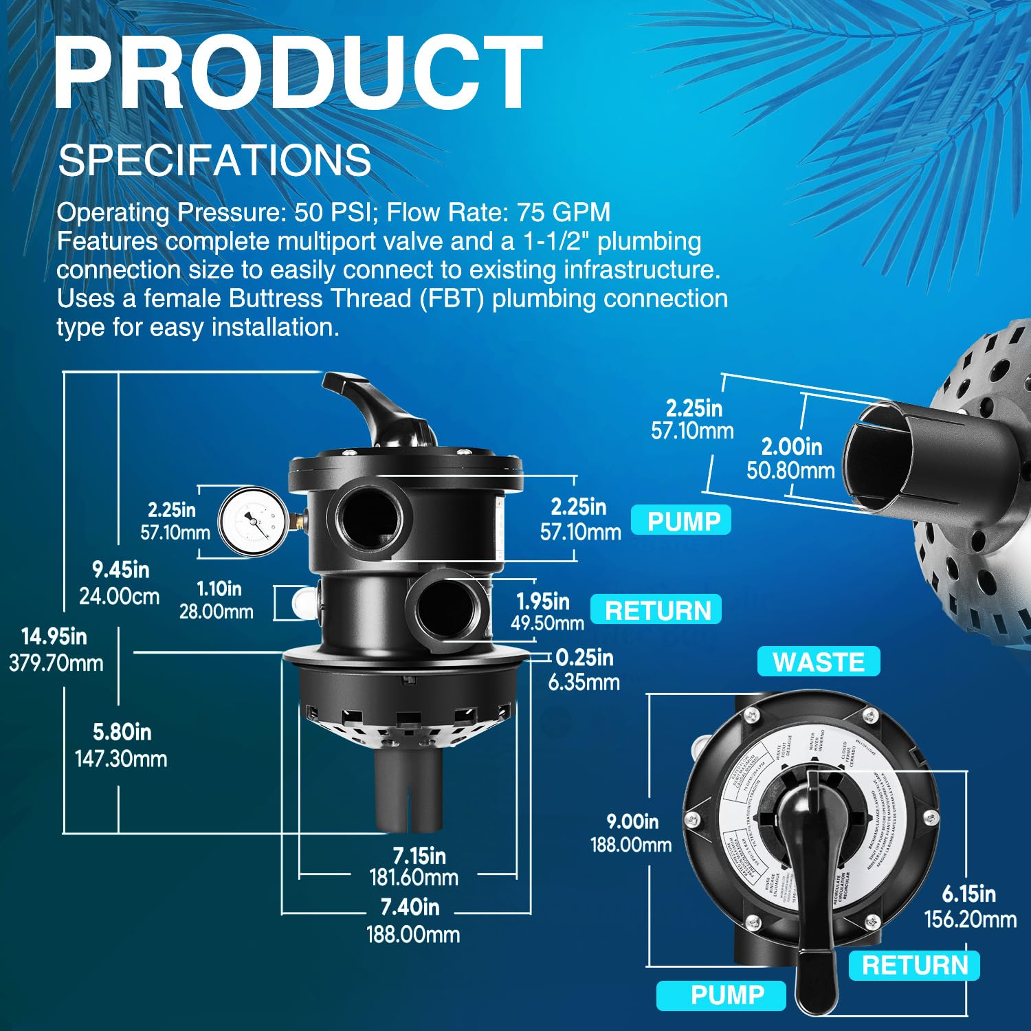 sixcow SP0714T VariFlo XL valve showing seven control settings
