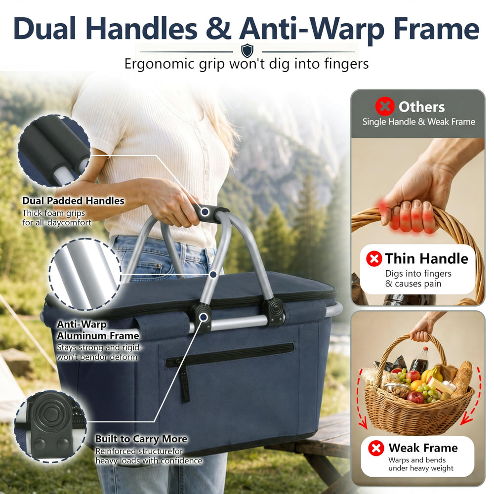 SIYUAN Collapsible Picnic Basket in outdoor setting
