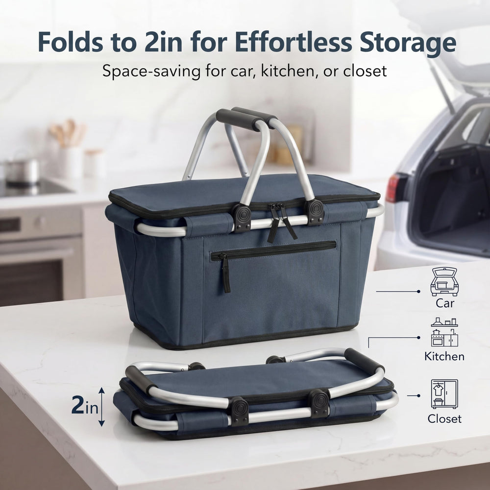 SIYUAN Picnic Basket with handles and insulated interior