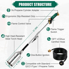 Siziviki Propane Torch with ergonomic handle and ignition button