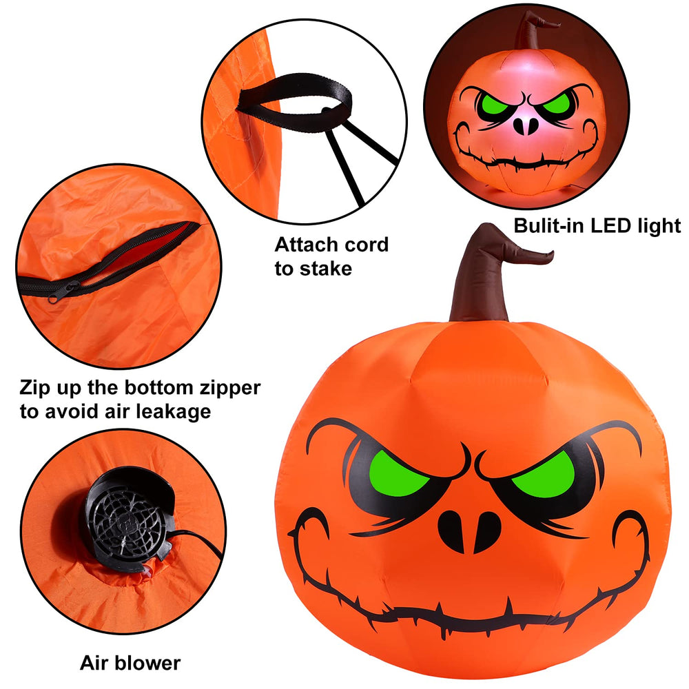 Sizonjoy 4FT Halloween pumpkin with ground stakes included