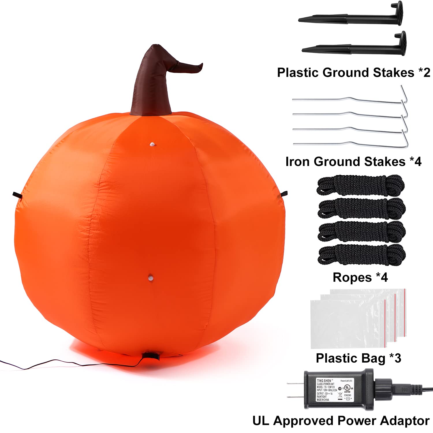 Sizonjoy inflatable pumpkin decoration in a garden setting
