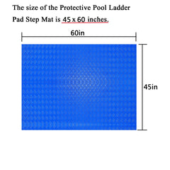 SKARUMMER Pool Ladder Mat, Blue, close-up of non-slip texture