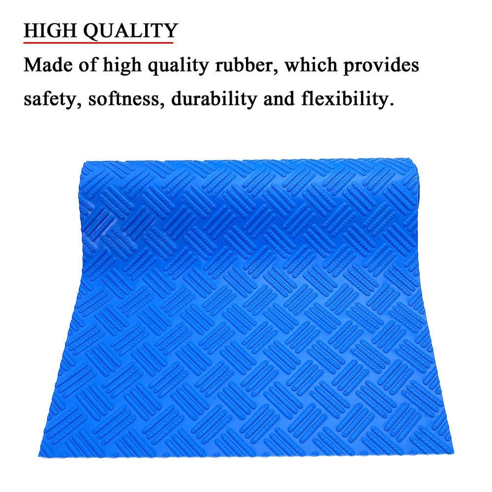 SKARUMMER Pool Ladder Mat, Blue, folded for storage